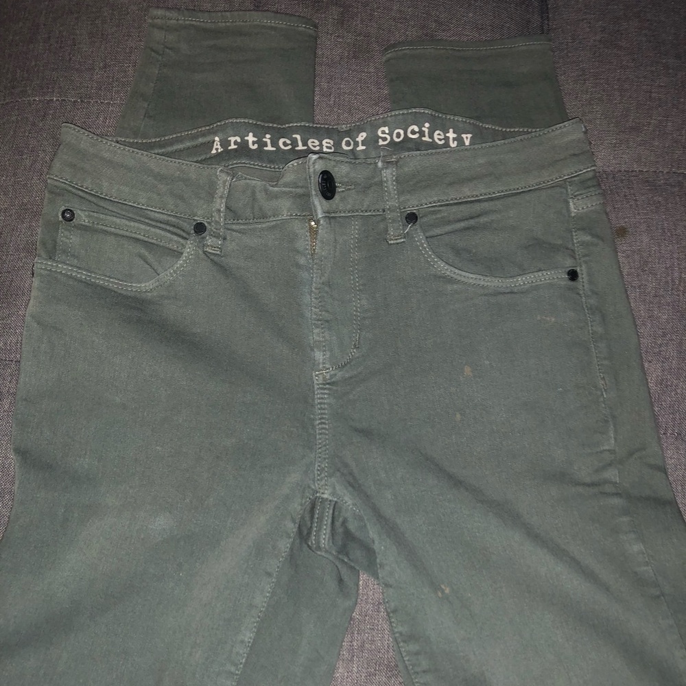 Article of Society Dark Greenish Gray Pants